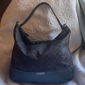 Coach Black Park Hobo Signature Canvas Shoulder Hobo